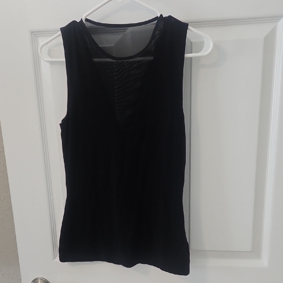 Express Black Mesh Detail Tank Top - Picture 1 of 3